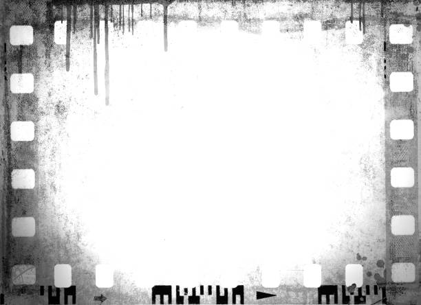 istock Vintage black and white film strip frame or background 688034394