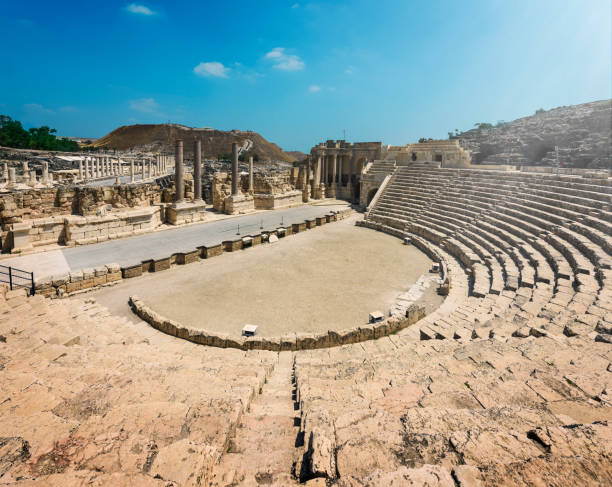 Bet Shean Ruins in Israel Ruins of the ancient Roman city Bet Shean, Israel beit she'an stock pictures, royalty-free photos & images