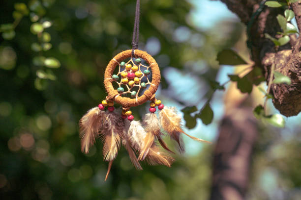 istock Dream catcher with natural background. boho chic, ethnic amulet. 688047206