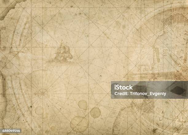 Grunge Background Stock Photo - Download Image Now - Map, Old, Old-fashioned