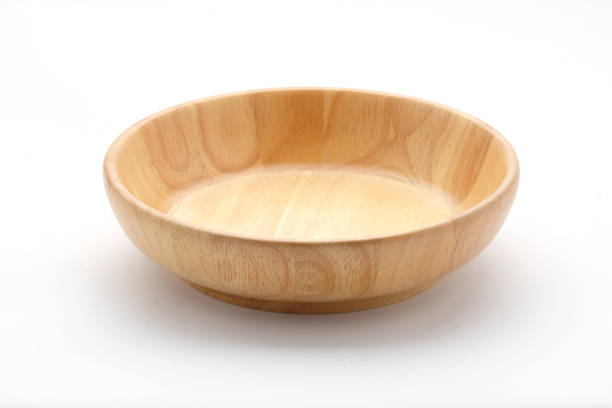istock Empty wooden bowl isolated on white background, kitchen utensil 688050682