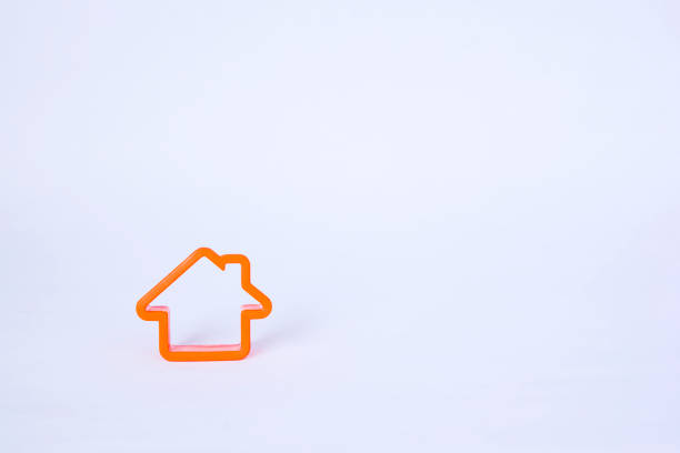 istock Orange house icon or model for sign and illustration background 688052948