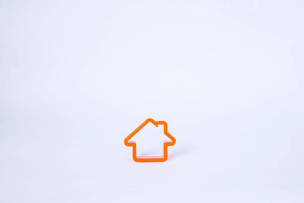 istock Orange house icon or model for sign and illustration background 688052952