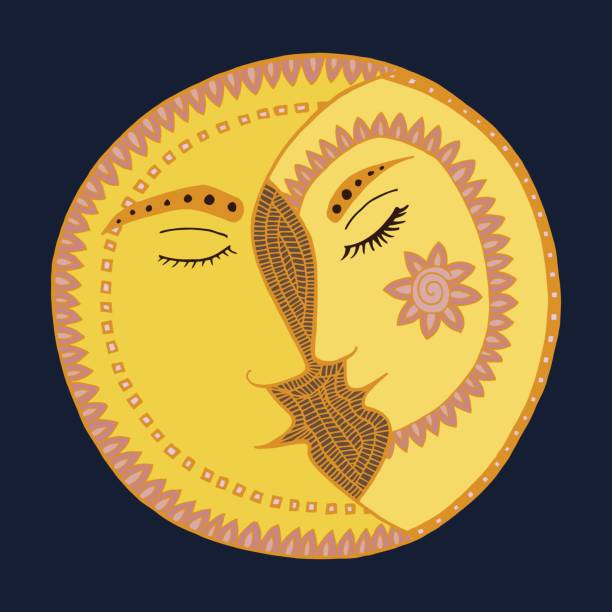 istock Moon vector illustration. Man and woman in love. 688056946