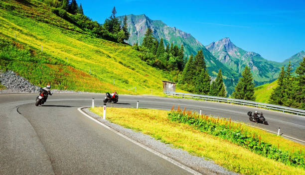 istock Motorbikers group in mountainous tour 688060356