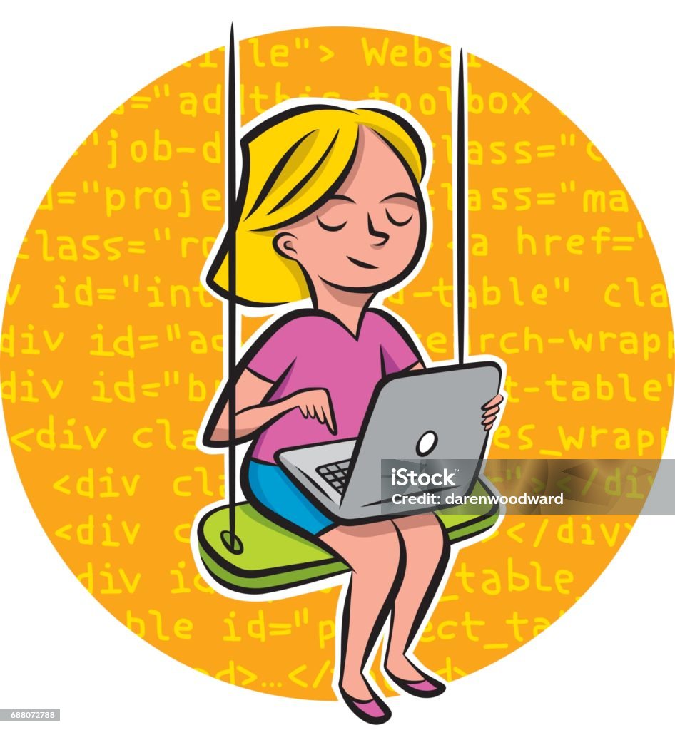 Code Computing Cartoon Computer Coding Camp Stock Illustration - Download Image Now - Cartoon ...