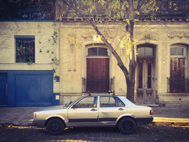 istock Old car parked in the street 688081240