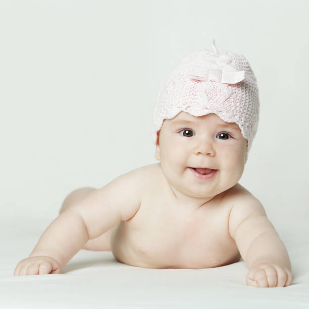 istock Cheerful smiling baby girl 688090340