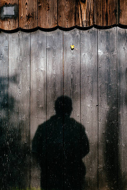 istock Shadow Of Person Falling On Wooden Wall 688091259