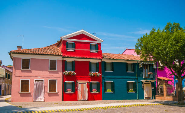 istock Colourfully painted houses on Burano 688110994