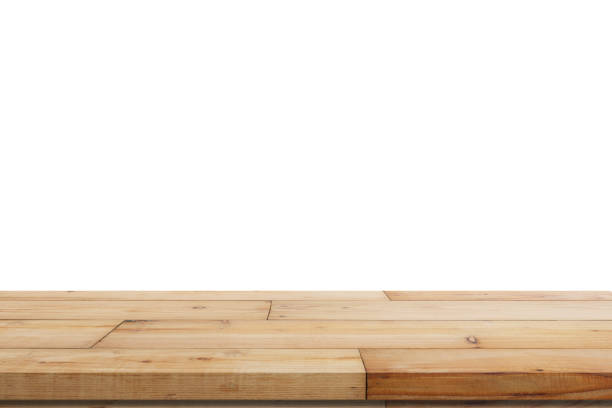 istock Wood Shelf Table isolated on white background 688114570