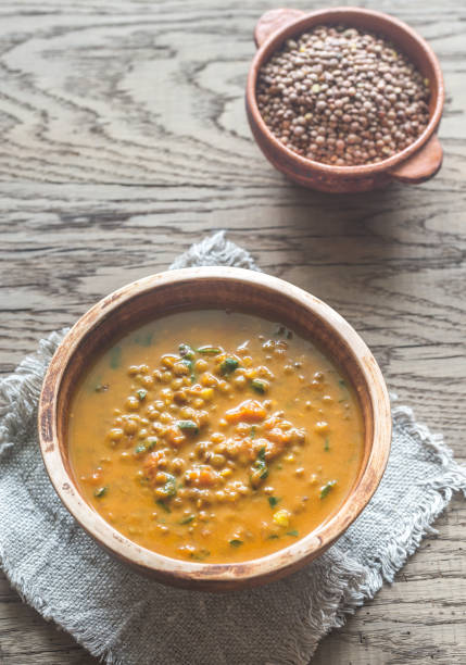 istock Two bowls of lentil curry 688120244
