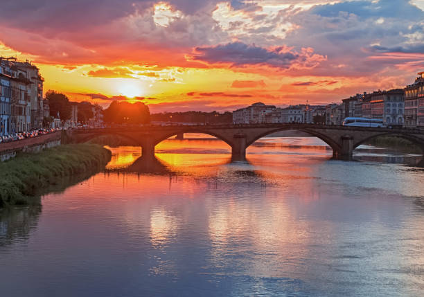 istock Beautiful sunset near the river at Florence 688120790