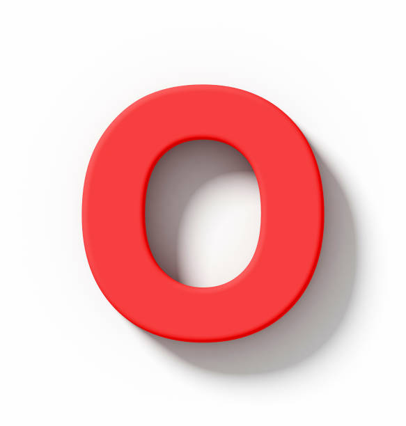 letter O 3D red isolated on white with shadow - orthogonal projection letter O 3D red isolated on white with shadow - orthogonal projection - 3d rendering 3d red letter o stock pictures, royalty-free photos & images
