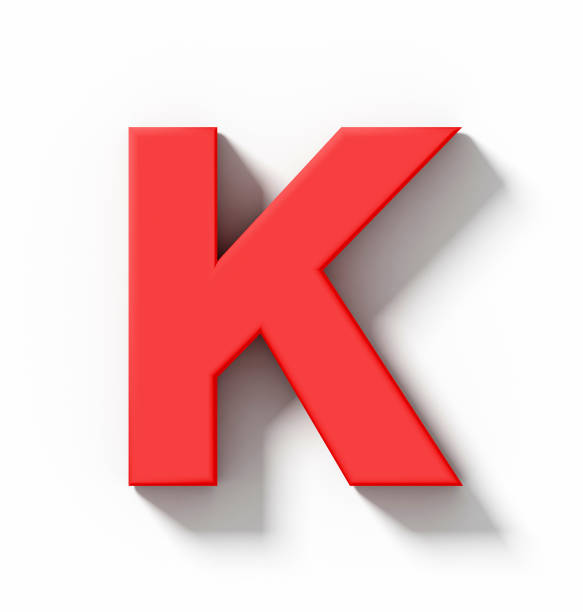 istock letter K 3D red isolated on white with shadow - orthogonal projection 688124554