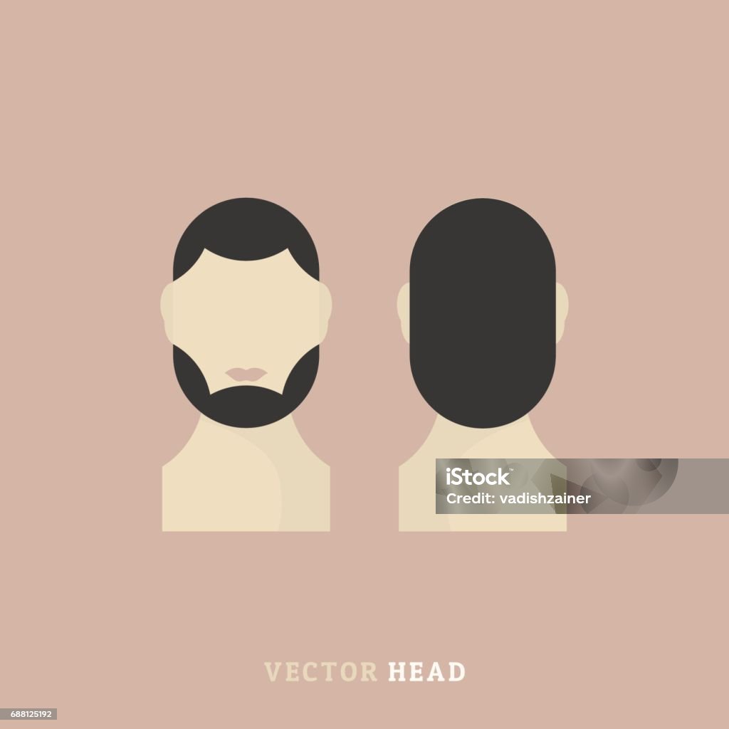 Front Andbackhead Mens Head Front And Rear Vector Element For The Character Stock ...