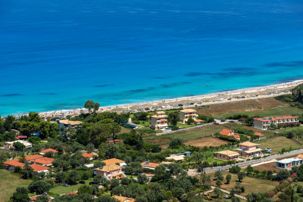 istock Amazing Panoramic view of Agios Ioanis beach with blue waters, Lefkada, Greece 688136132