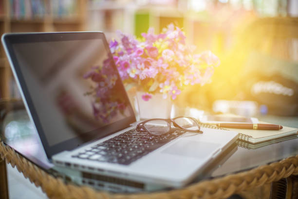 istock Laptop and Accessories offie on table. 688140732