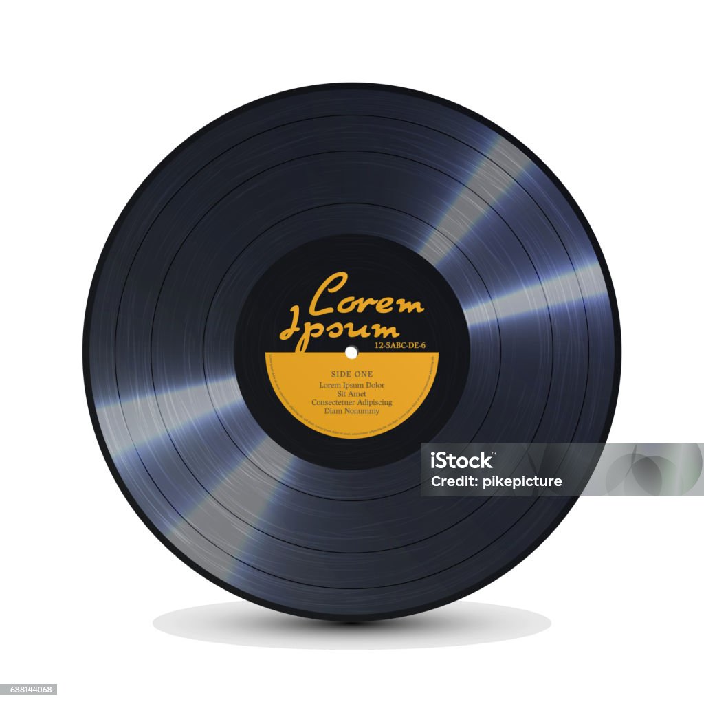 Vinyl Disc With Shiny Grooves. Old Retro Records. Isolated Vector Illustration Vinyl Disc With Shiny Grooves. Old Retro Records. Isolated Vector Record - Analog Audio stock vector