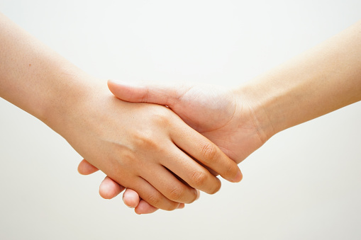 Women to shake hands