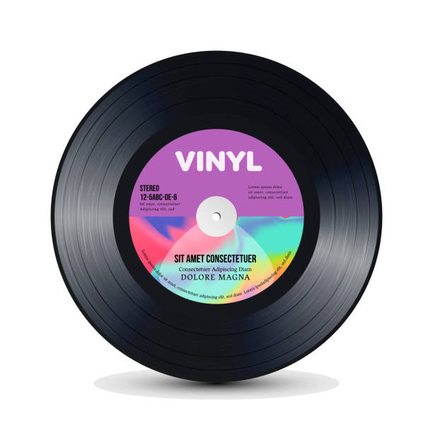istock Vinyl Disc With Shiny Grooves. Old Retro Records. Isolated Vector Illustration 688144922