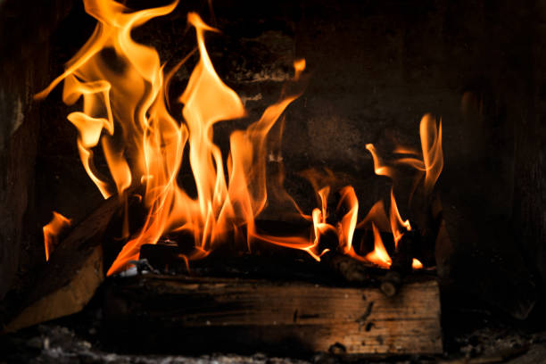 istock Flames in the fireplace 688151626