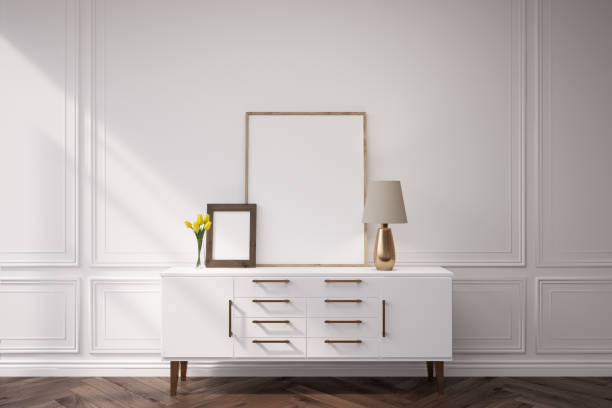 istock White cabinet with a lamp 688154204