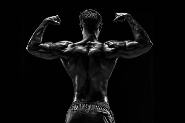 istock Strong Athletic Man Fitness Model posing back muscles, triceps o 688163160