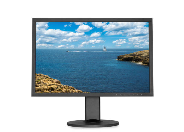 istock Blank computer monitor on white background 688163388