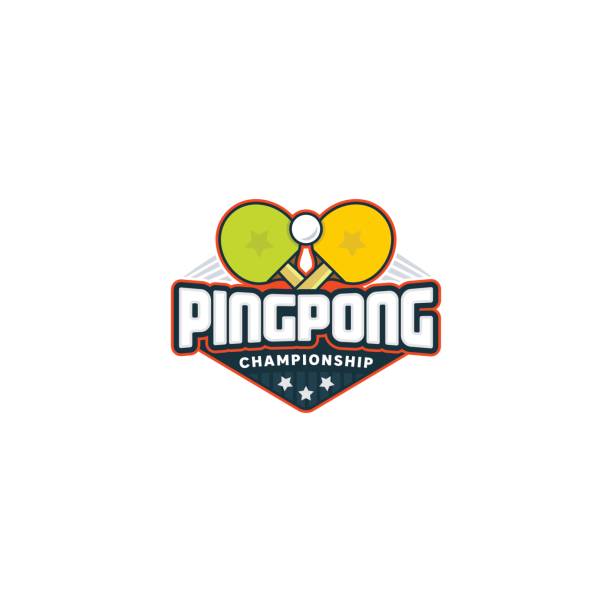 Ping pong. Table tennis sport badge. Vector illustration Ping pong. Table tennis sport badge ping pong table stock illustrations