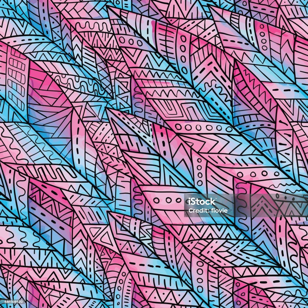 Pink Blue White Pattern Seamless Pattern Blue Pink And White Watercolor Stock Illustration ...