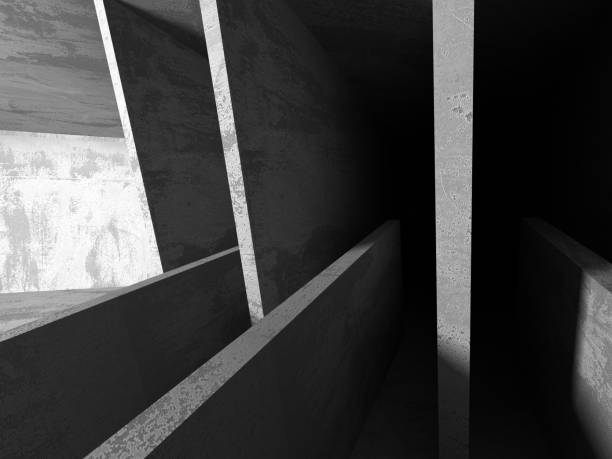 istock Dark empty room. Concrete rusty walls. Architecture background 688173222