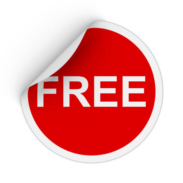 istock Free Text Red Circle Sticker with Peeling Corner 3D Illustration 688191280