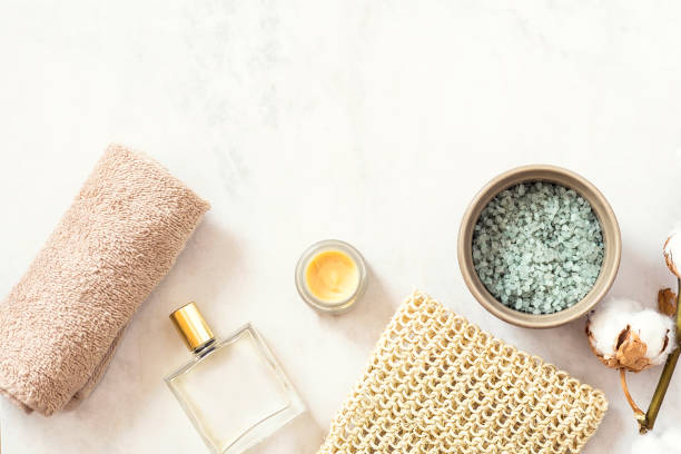 istock Organic spa cosmetic on marble background 688191820