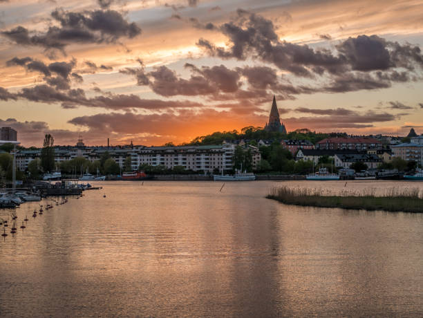 istock Sunset in Hammarby Sjostad, Stockholm 688211582