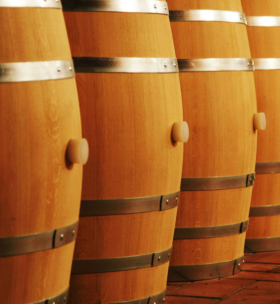 Wine barrels in wine-vaults in order
