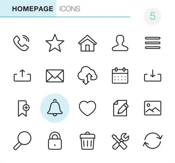 Vector illustration of Homepage - Pixel Perfect icons