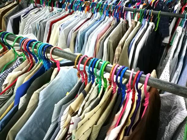 istock The Secondhand clothes in the market 688248876