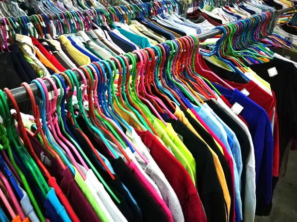 istock The Secondhand clothes in the market 688249084