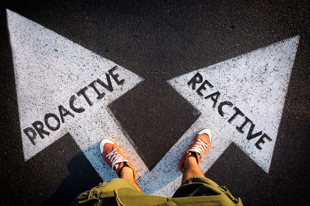 Dilemma concept Red shoes from above on the white arrows,dilemmas concept proactive or reactive initiative stock pictures, royalty-free photos & images