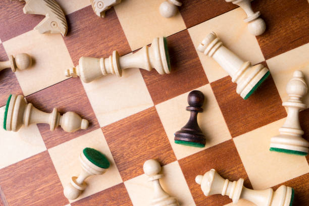 istock Chess business concept, leader & success from top view 688264924