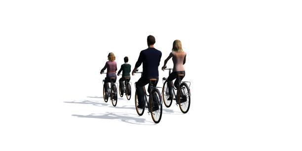 istock Cycling family, cyclist, isolated on white background 688271164