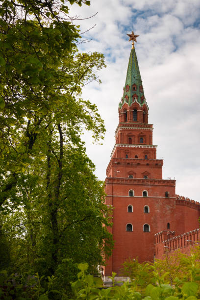 Tower of the Moscow Kremlin. Tower of the Moscow Kremlin. View of the Kremlin's historic tower in Russia. The symbol of Russia. tetragon stock pictures, royalty-free photos & images