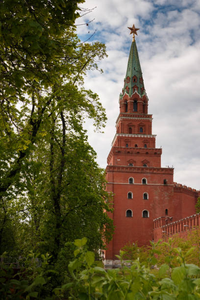 Tower of the Moscow Kremlin. Tower of the Moscow Kremlin. View of the Kremlin's historic tower in Russia. The symbol of Russia. tetragon stock pictures, royalty-free photos & images