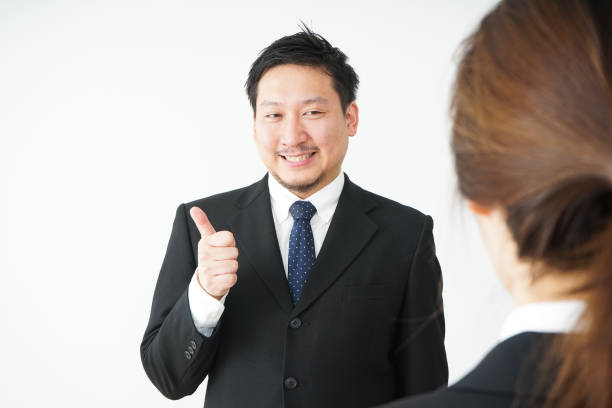 istock Male and female conversation using gestures 688298188