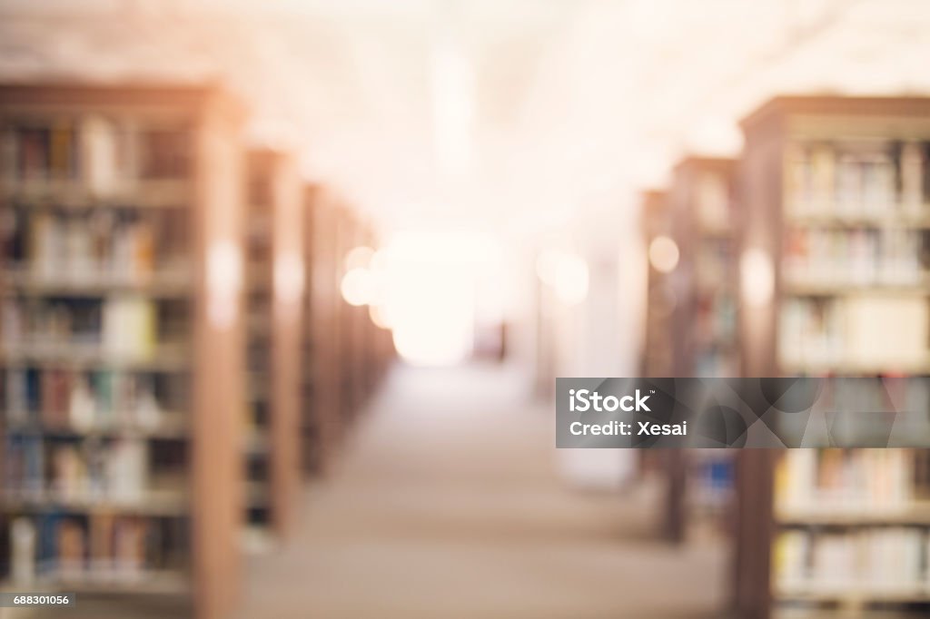 A unfocused image of a modern library Library Stock Photo