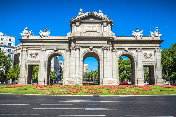 istock Alcala Gate (Puerta de Alcala) - Monument in the Independence Square in Madrid, Spain 688303266