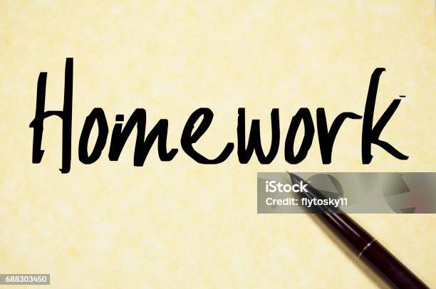 Homework In Writing Homework Word Write On Paper Stock Illustration - Download Image Now ...