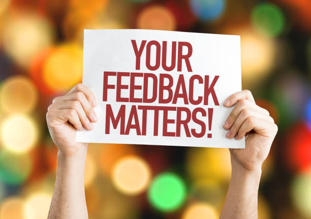 Your Feedback Matters Your Feedback Matters placard with bokeh background suggestion box stock pictures, royalty-free photos & images