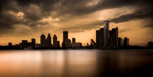 Detroit Skyline at Dusk